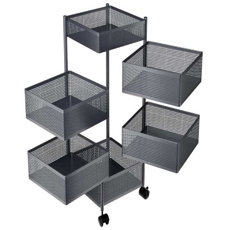 6 Layer Kitchen Storage Rack – Square Shape (360° Rotating)