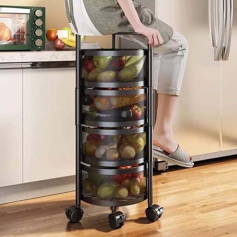 4 Layer Round Shape Kitchen Rack (360° Rotating)