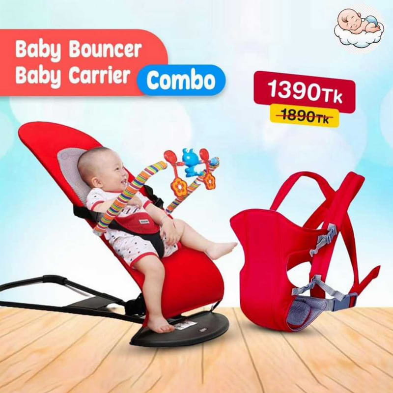 Love Baby Premium Combo – 2-in-1 Bouncer & Baby Carrier