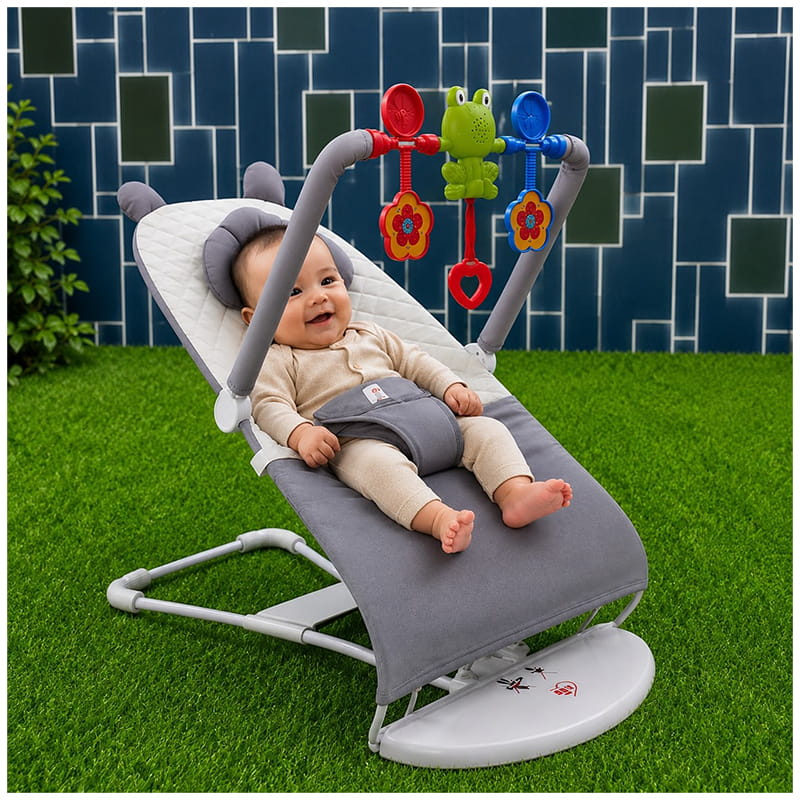 Musical Bouncer High Quality – 3-in-1 Baby Bouncer (Ash)