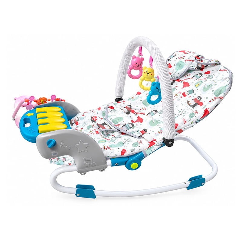 MUMMAMIA Musical Dreams 2-in-1 Baby Rocker & Musical Seat, খেলনা (Toy) + 🔄 রকার + 🎵 ৫ ধরনের পিয়ানো (Piano) মিউজিক সুবিধাসহ